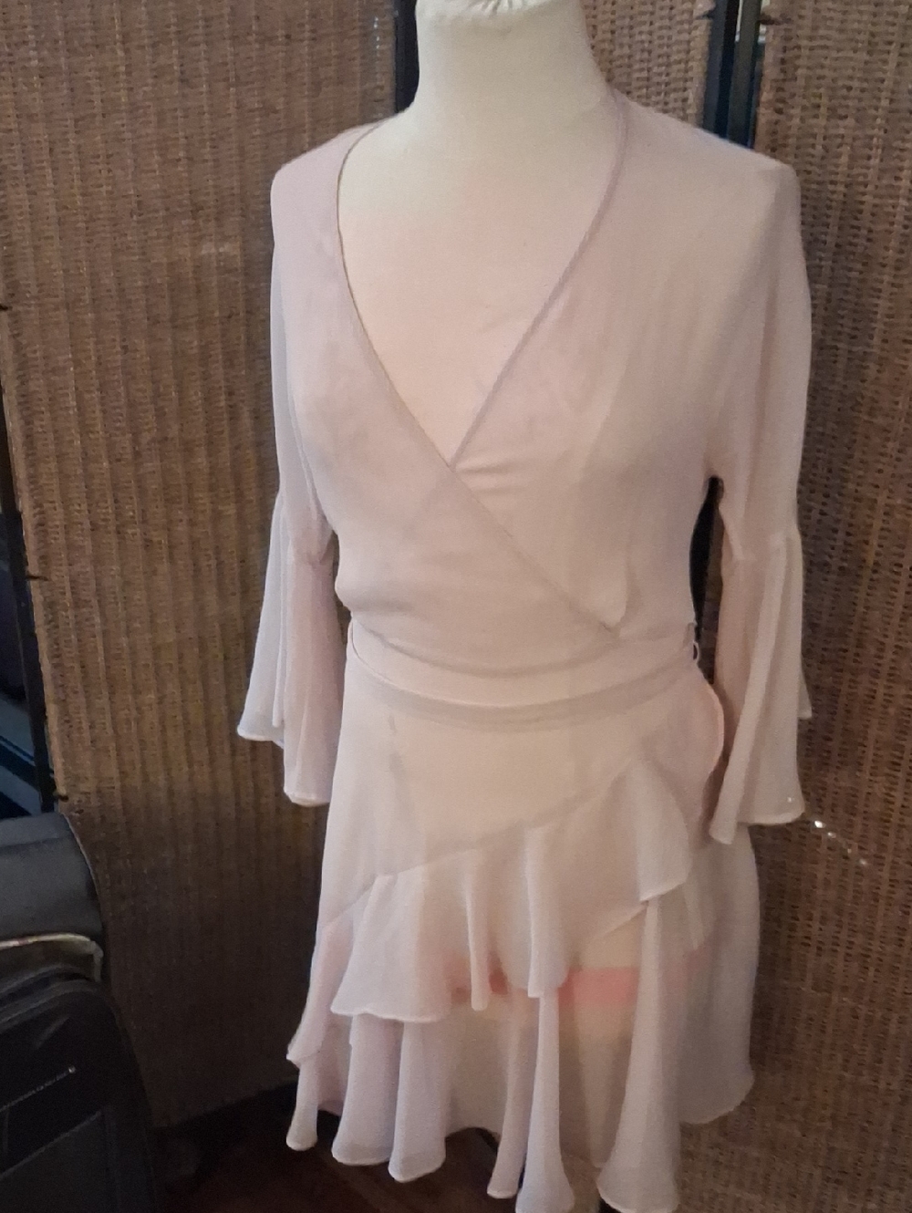 French Connection Blush Pink Chiffon Dress